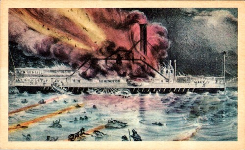 Currier lithograph steamboat - currier,