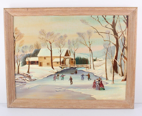 Antique winter scene currier - scene,